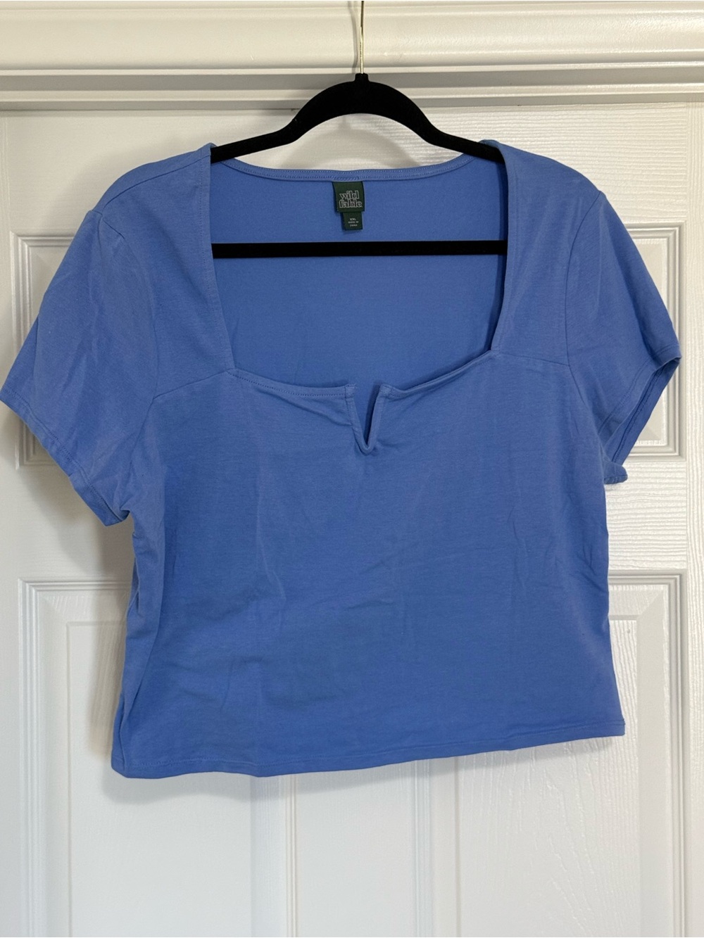 Wild Fable Periwinkle Blue Square Neck Notched Tee Cottagecore
